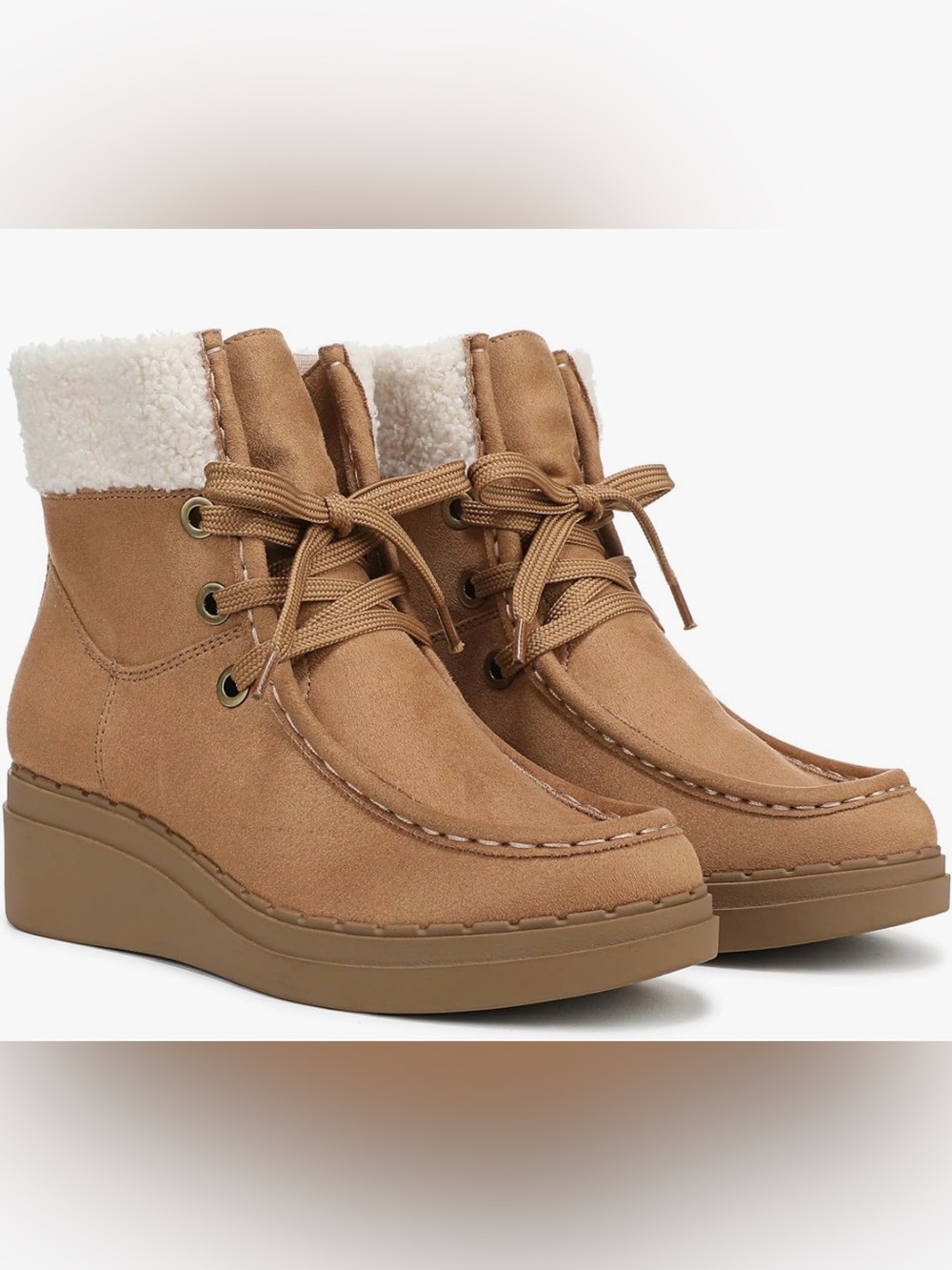 BRAND NEW no box Lifestride  Devon Wedge Zip Ankle Boots-Honey Tan Women's Sz 9